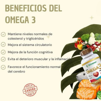 1 OMEGA 3 TRIPLE 1400mg 100 cápsulas 100% ORIGINAL