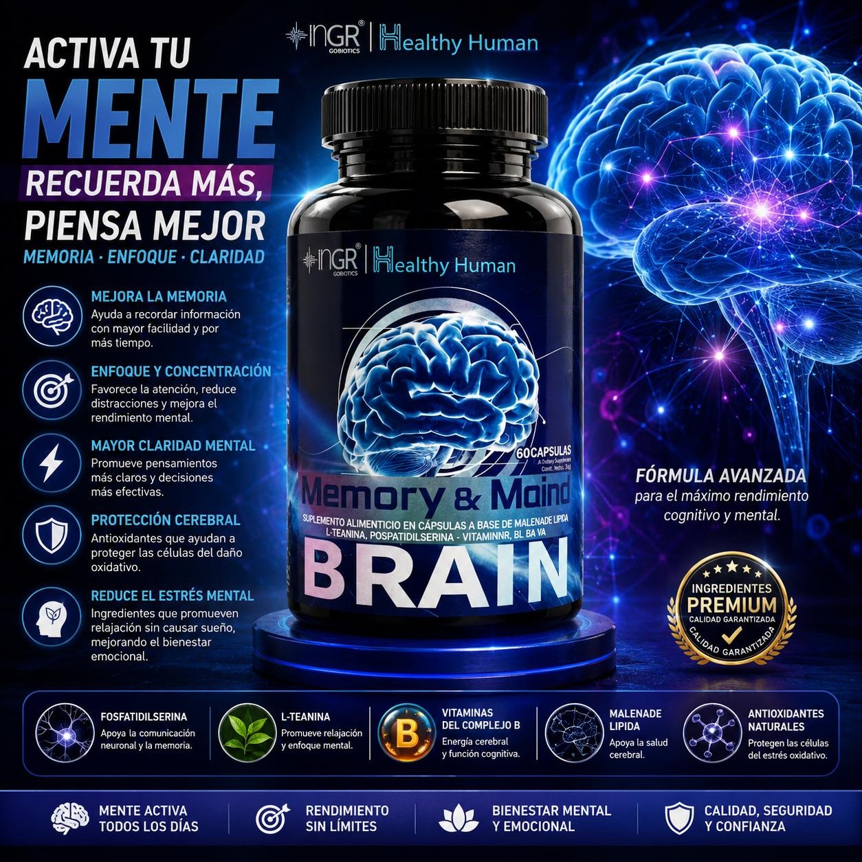 Combo Mente y Longevidad (Resveratrol + NeuraZenx + Brain)