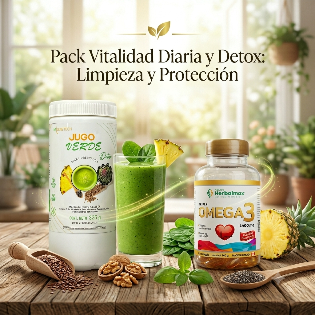 Omega 3+ Jugo Verde Desintoxicante Natural 100% ORIGINAL