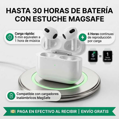 AirPods 3ra Gen™ - Auriculares Inalámbricos con Audio Espacial, Sensor de Fuerza y Estuche MagSafe